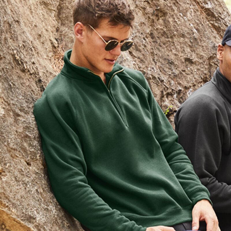 Fruit of the Loom Premium Zip Neck Sweatshirt Thumbnail