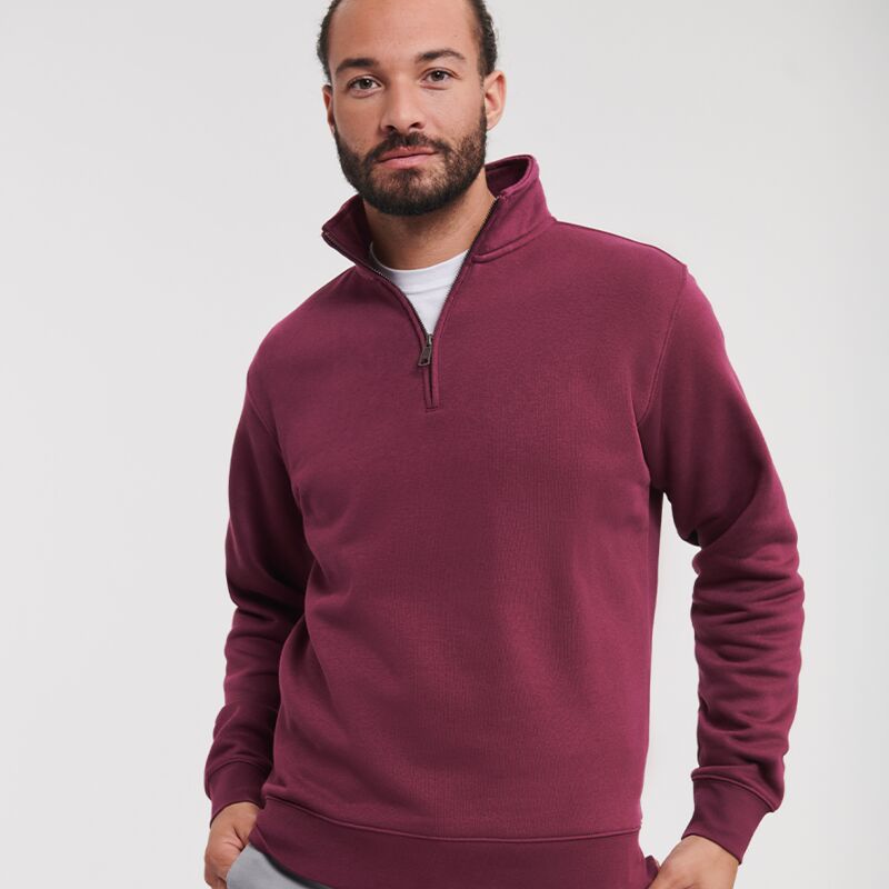 Russell Authentic Zip Neck Sweatshirt Thumbnail