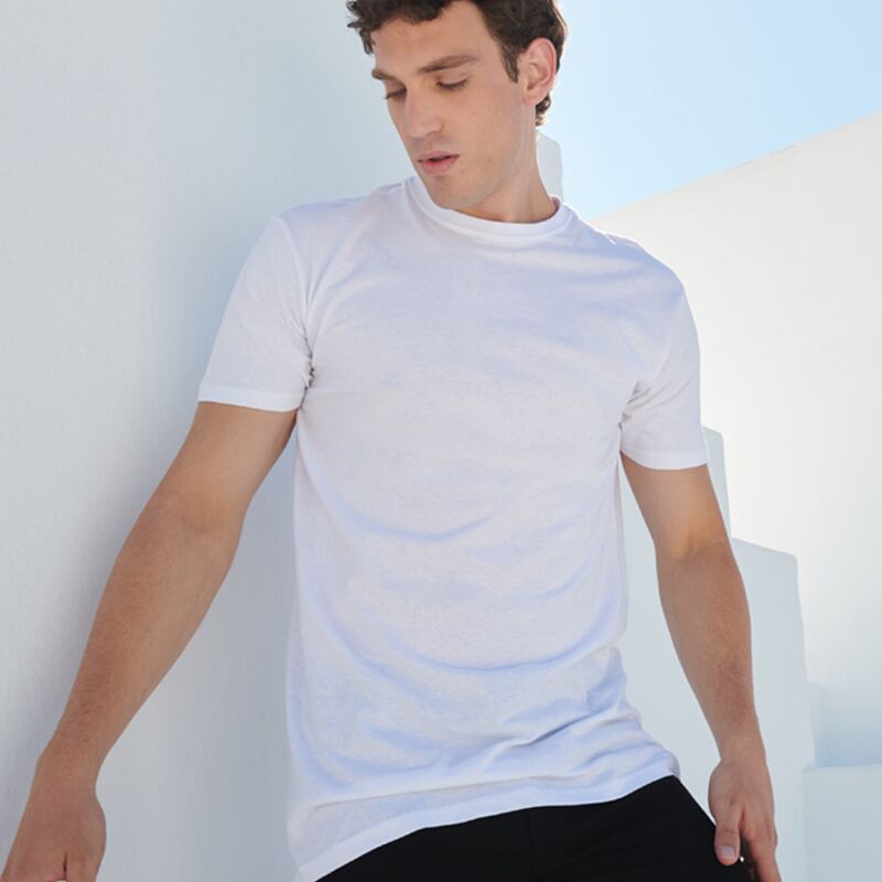 SF Men Longline Dipped Hem T-Shirt Thumbnail